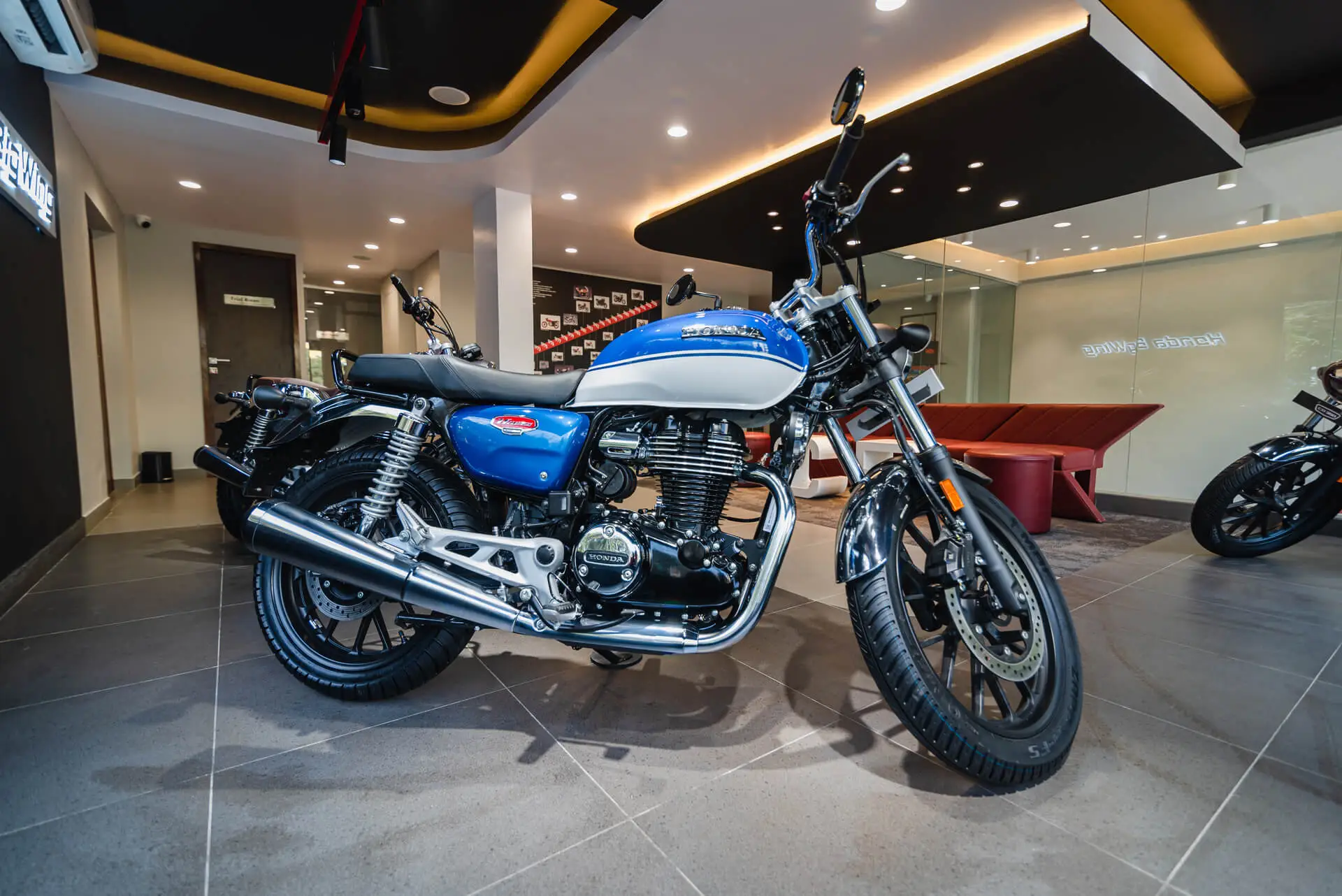 Honda CB350 inside a VFM BigWing showroom